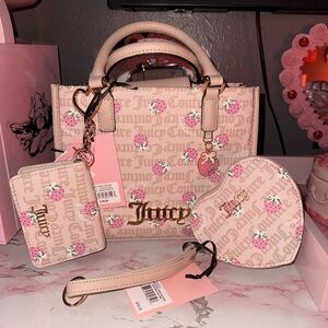 Juicy Couture Berry Sweet Mini Bag with Berry Sweet Coin Purse & Matching Wallet